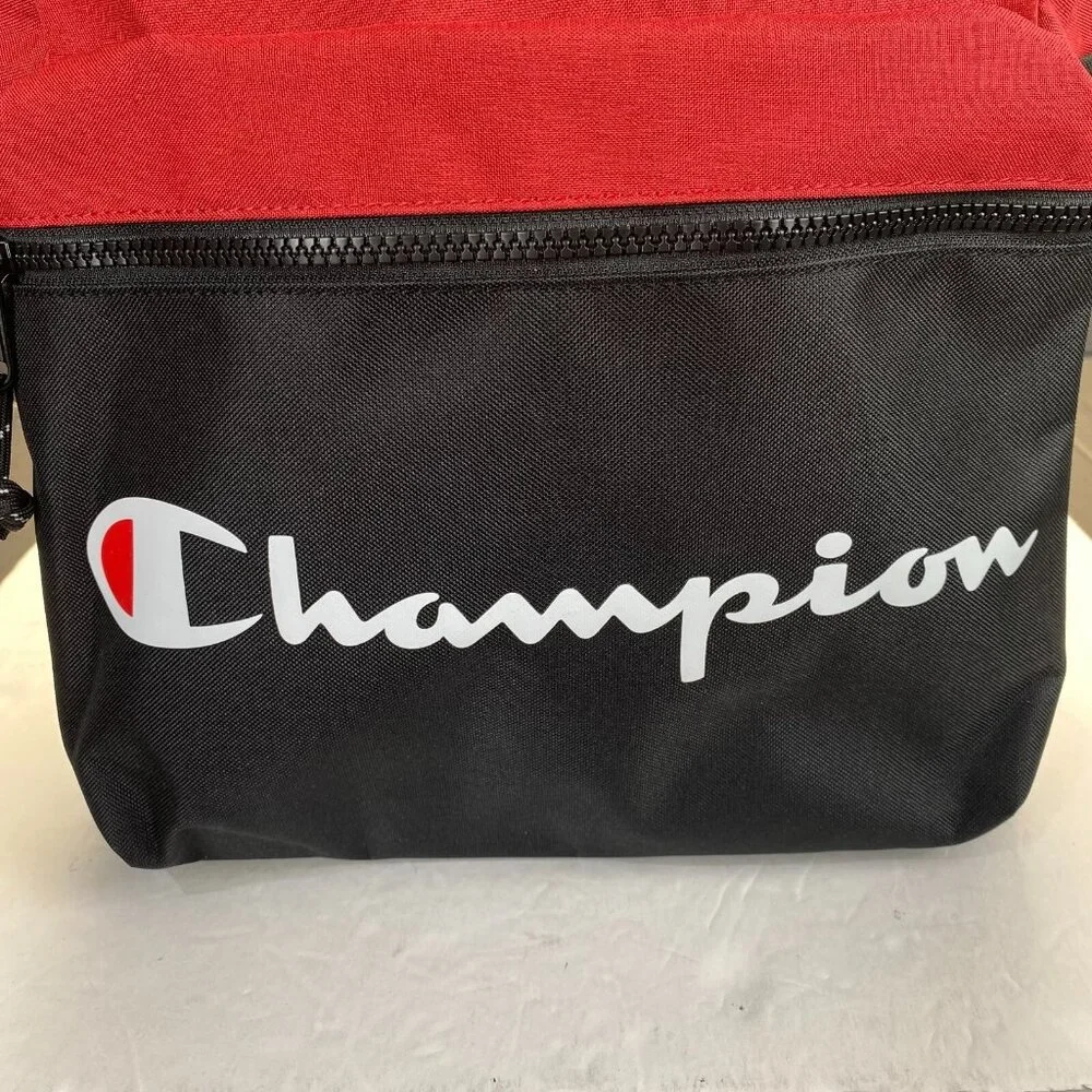 Champion 15” Backpack Black/Red cript Logo,Laptop‎ Sleeve,Padded Straps New